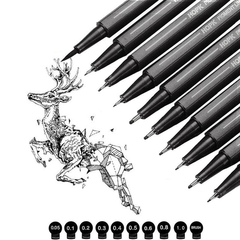 1/3PC Pigment Liner Pigma Pen Fine Line Sketching Markers Different Tip  Black Fineliner StylographsDrawing Pens Copic Supplier - AliExpress