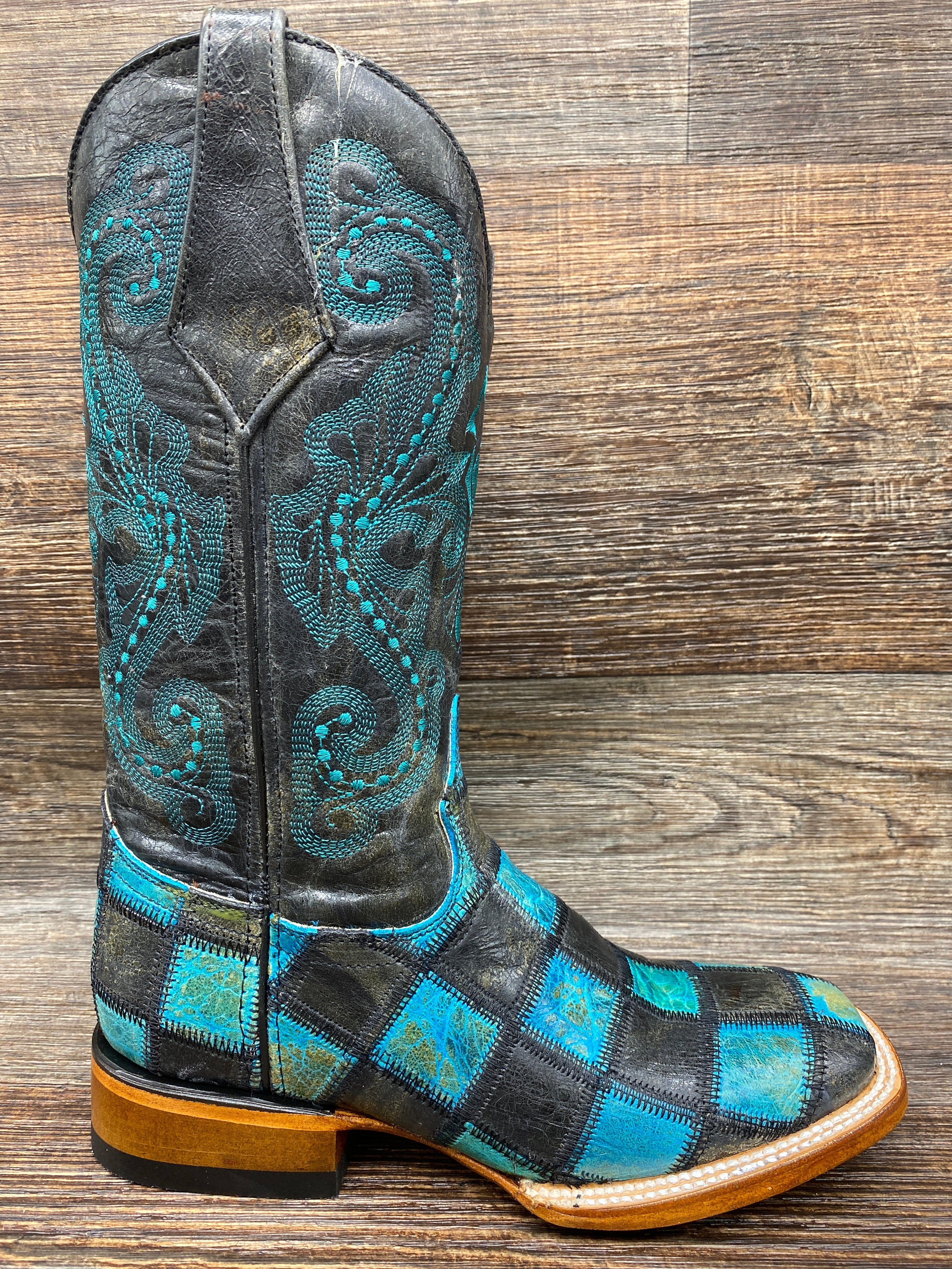 ladies patchwork boots