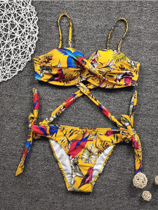 Sexy Bikini Set Women Printing Swimsuit
