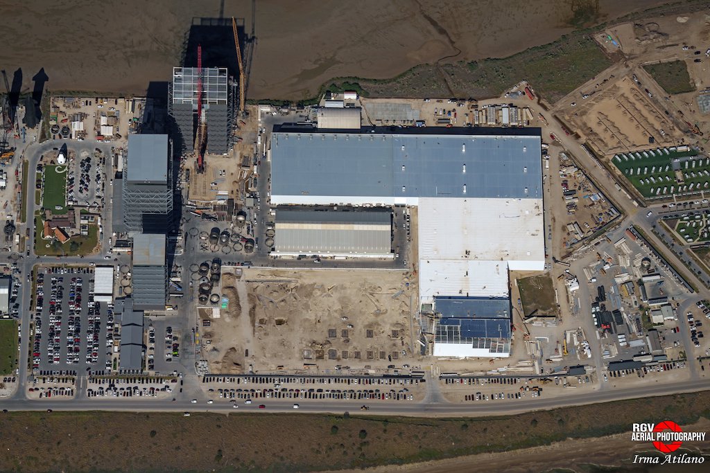 Aerial photo of the Starfactory expansion at Starbase.