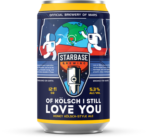 A can of Starbase Brewing "Of Kolsch I Still Love You" Honey Kolsch