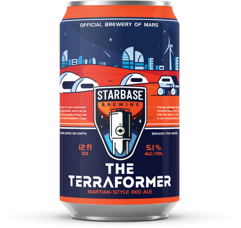 A can of Starbase Brewing "The Terraformer" Martian Red Ale