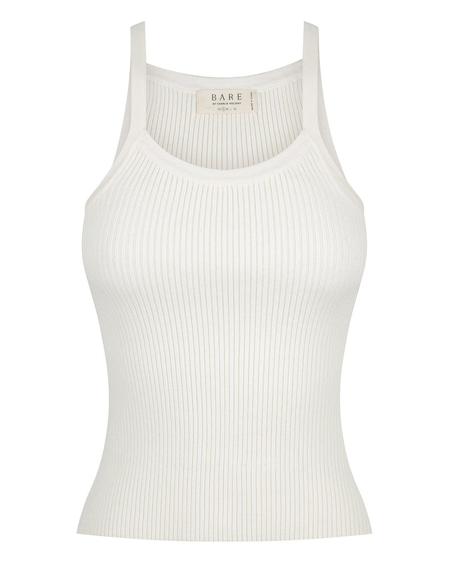 RUNNING BARE DHARMA RIBBED TANK WITH SHELF BRA WHITE – Lizzy's This n That