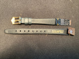 NOS Vint Genuine Lizard Leather Hirsch Watch Band 11mm 503 Black w Brown Accents