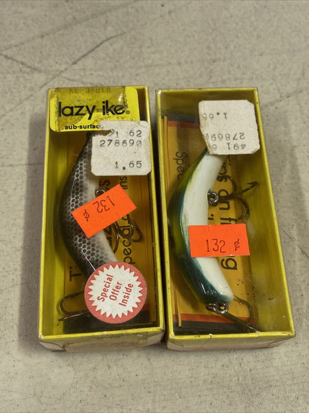 Vintage BOMBER Lures (2) Model a Deep Runner Bait Lures NEW IN