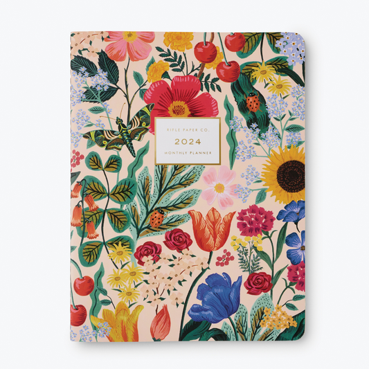 2024 Flores 12-Month Softcover Spiral Planner - Magnolia