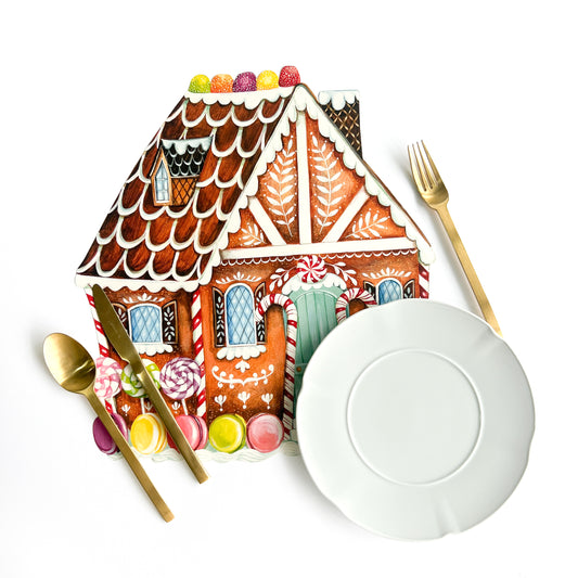 DIE CUT GINGERBREAD HOUSE PLACEMATS