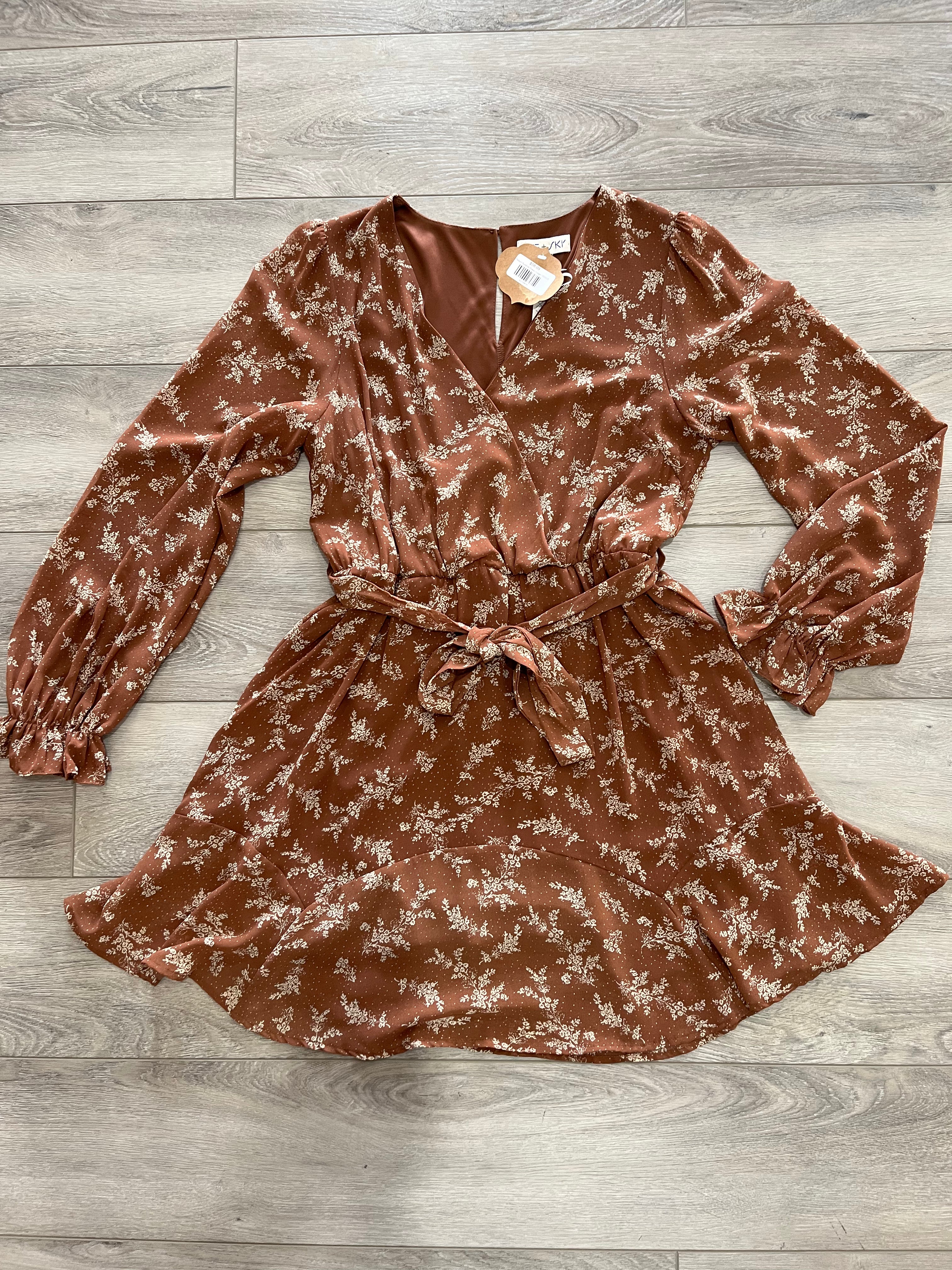 Pattern Surplice Dress