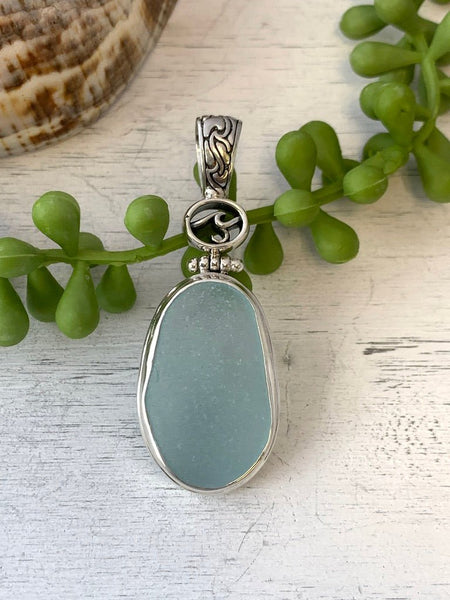 Fish Jewelry And Sea Glass Necklace In Silver And Deep Aqua Blue Seagl –  Surfside Sea Glass Jewelry