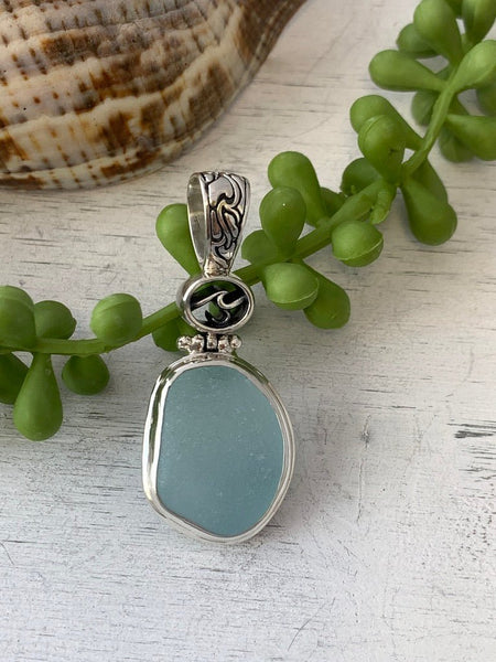 Hawaii Turquoise Blue Sea Glass Necklace Handmade in California Aqua Beach  Glass Necklace Adjustable Sterling Silver 1618 Rolo Chain - Etsy