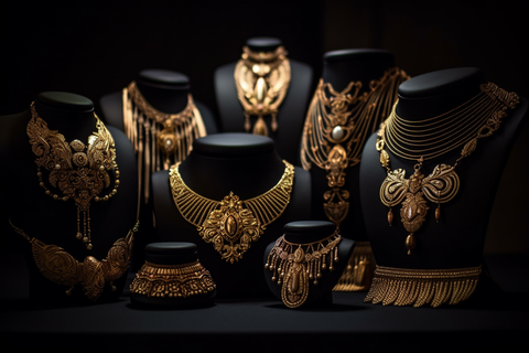 gold necklace collection