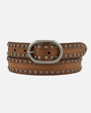 Zwier Oval Buckle Leather Studded Belt - 36 Eleven X The Loft at 36 Eleven