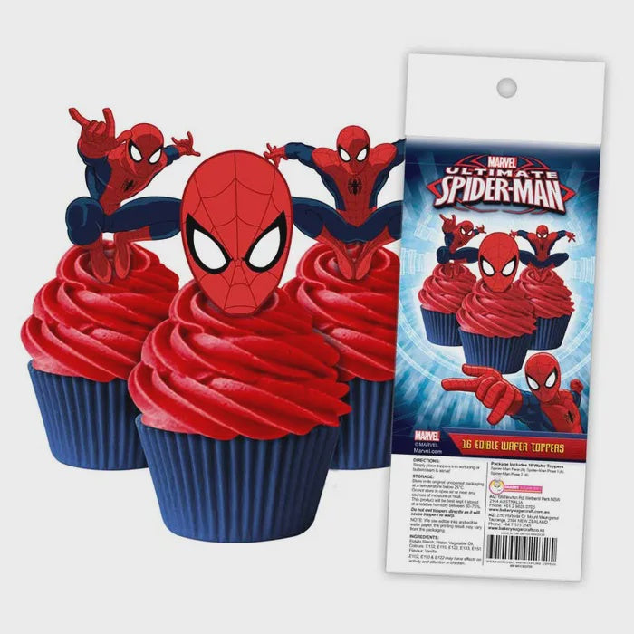 Spiderman Edible Wafer Cupcake Toppers 16 piece pack — Cake Tinz n' Thingz