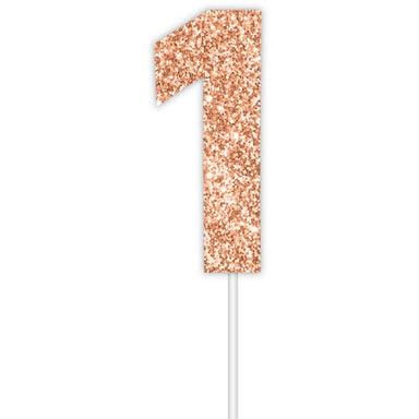 Gold Glitter Number 1 Cake Topper