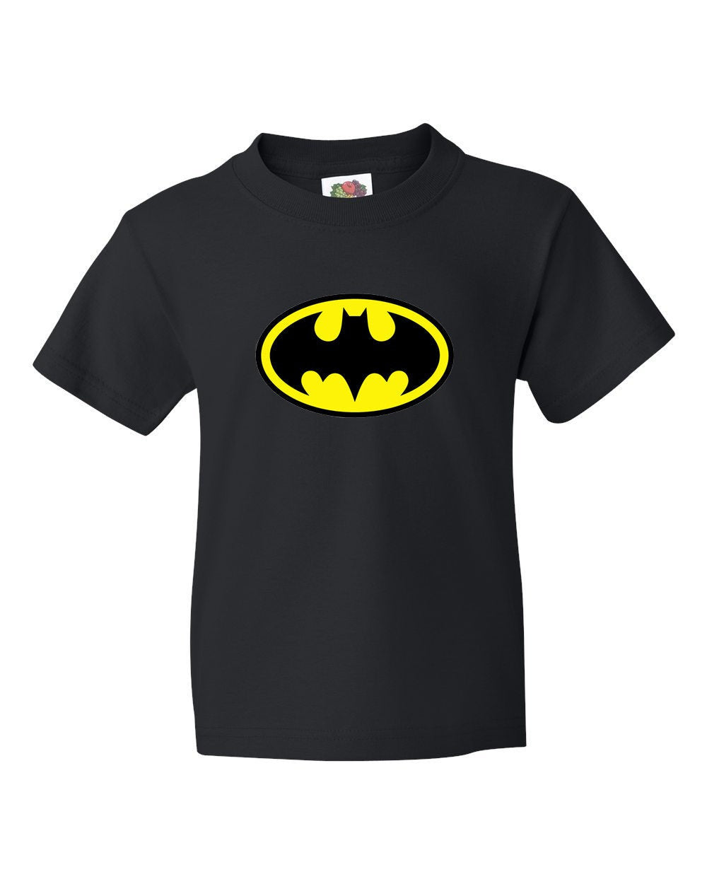 Kids Unisex Classic Batman 100% Cotton T Shirt Black Yellow Logo – Bear  Printz