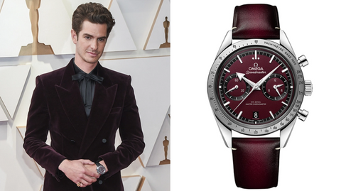 Andrew Garfield Oscars 2022 Omega Speedmaster '57