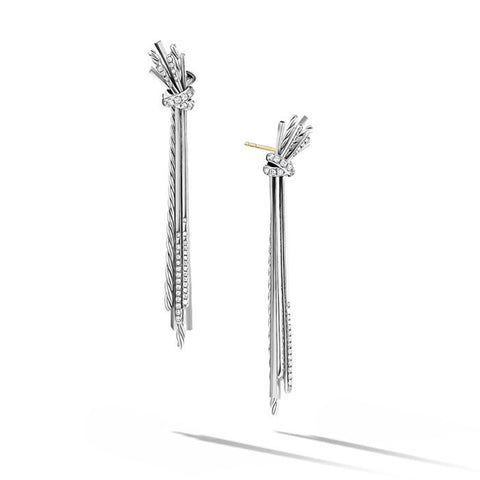 David Yurman Angelika Long Drop Earrings with Pavé Diamonds