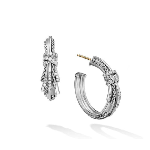 David Yurman Angelika Hoop Earrings with Pavé Diamonds