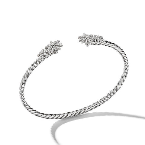 David Yurman Starburst Open Cable Bracelet with Pavé Diamonds