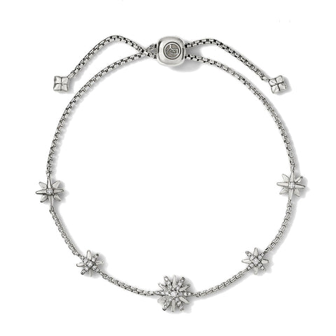David Yurman Petite Starburst Station Chain Bracelet with Pavé Diamonds