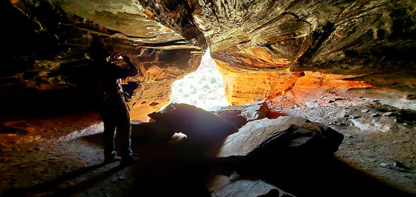 Hiker at Sycamore Cave