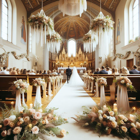 Artificial Intelligence wedding decor church ceremony Rovistella