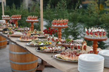 italian food buffet for a wedding