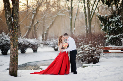 Winter Christmas Wedding dresses photography