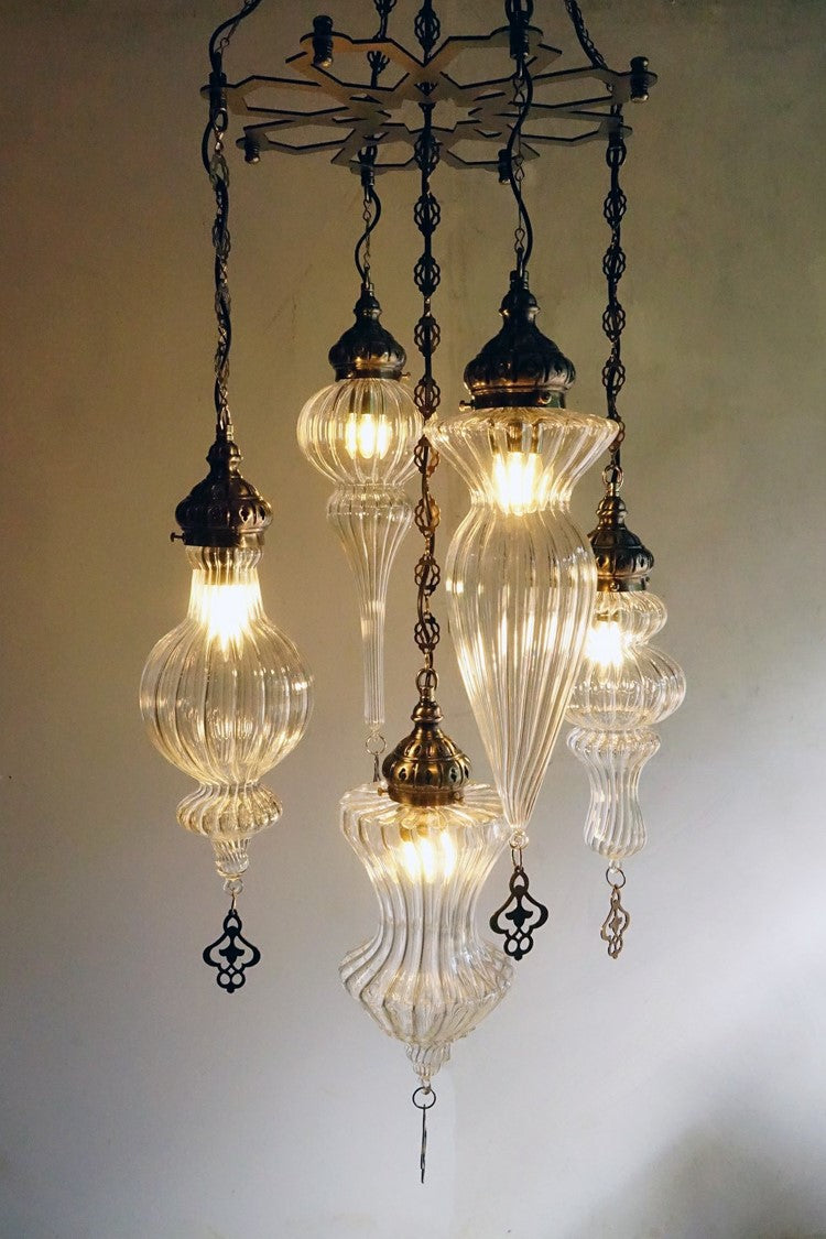 blown glass lighting chandelier