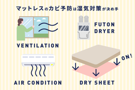 マットレスのカビ予防は湿気対策が決め手