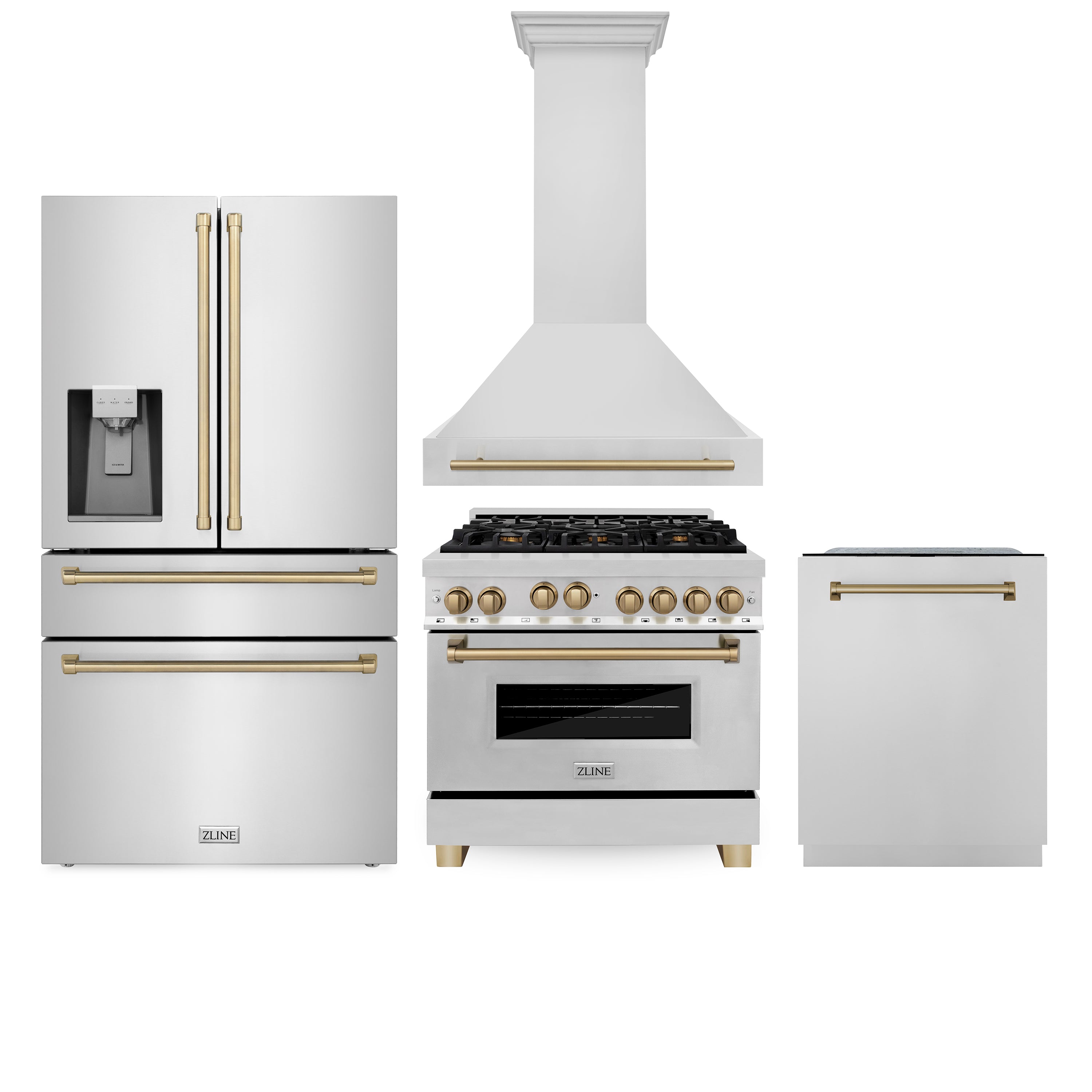 ZLINE 36 in. Autograph Edition Kitchen Package with Stainless Steel Ga