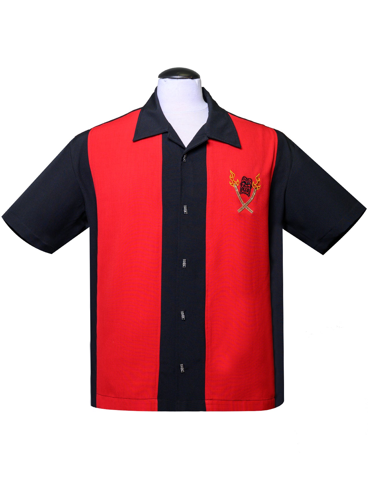 Shop Tropical Itch Bowling Shirt in Black/Red Online | Steady Clothing