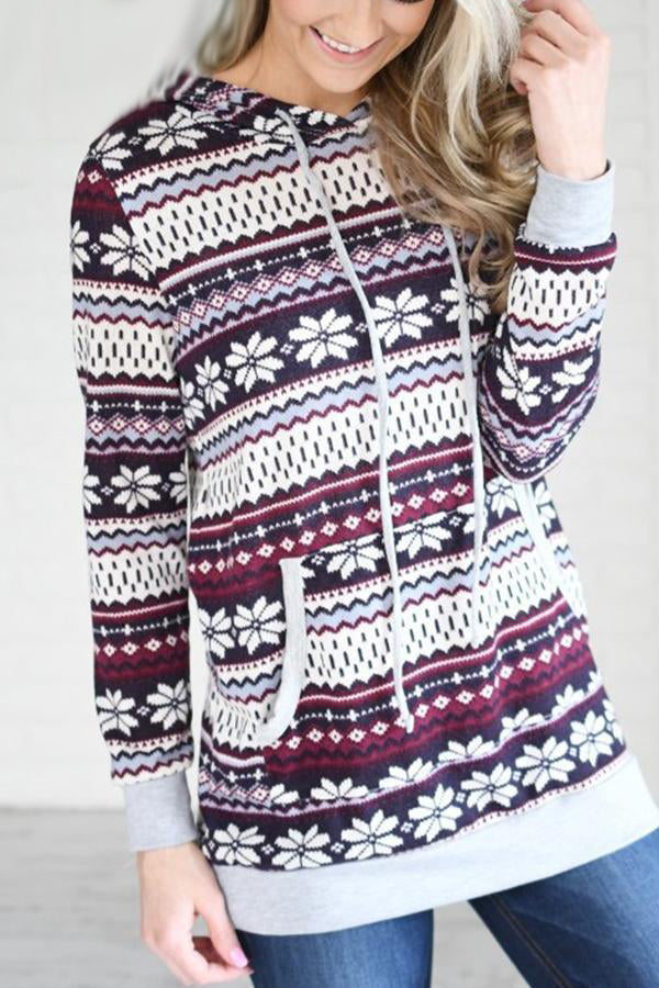 Ethnic Print Long Sleeve Hoodie – TheGlamourLady.com