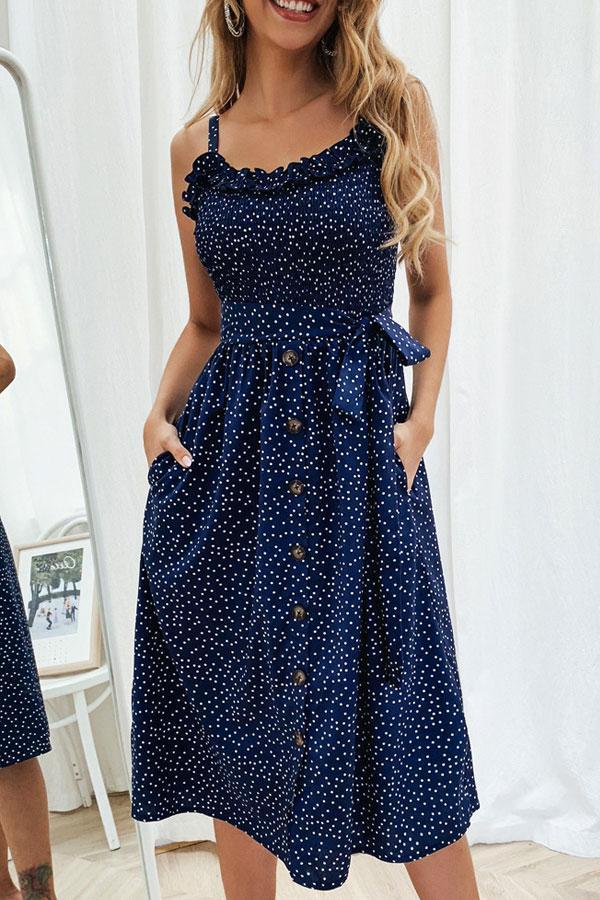 Smocked Chest High Waist Cami Dress (6 Colors) – TheGlamourLady.com
