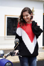 Load image into Gallery viewer, Casual Color Block Loose Sweater
