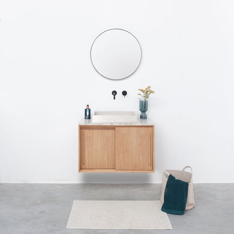 Beige marble bathroom furniture