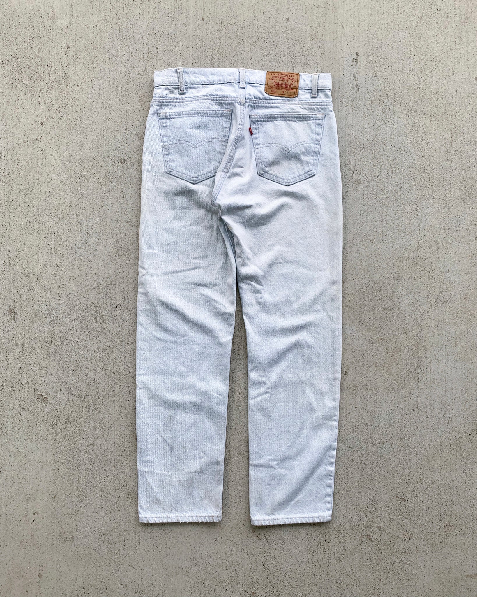 Bleached Light Wash Levi's 505 - 1980s – Grey Ground