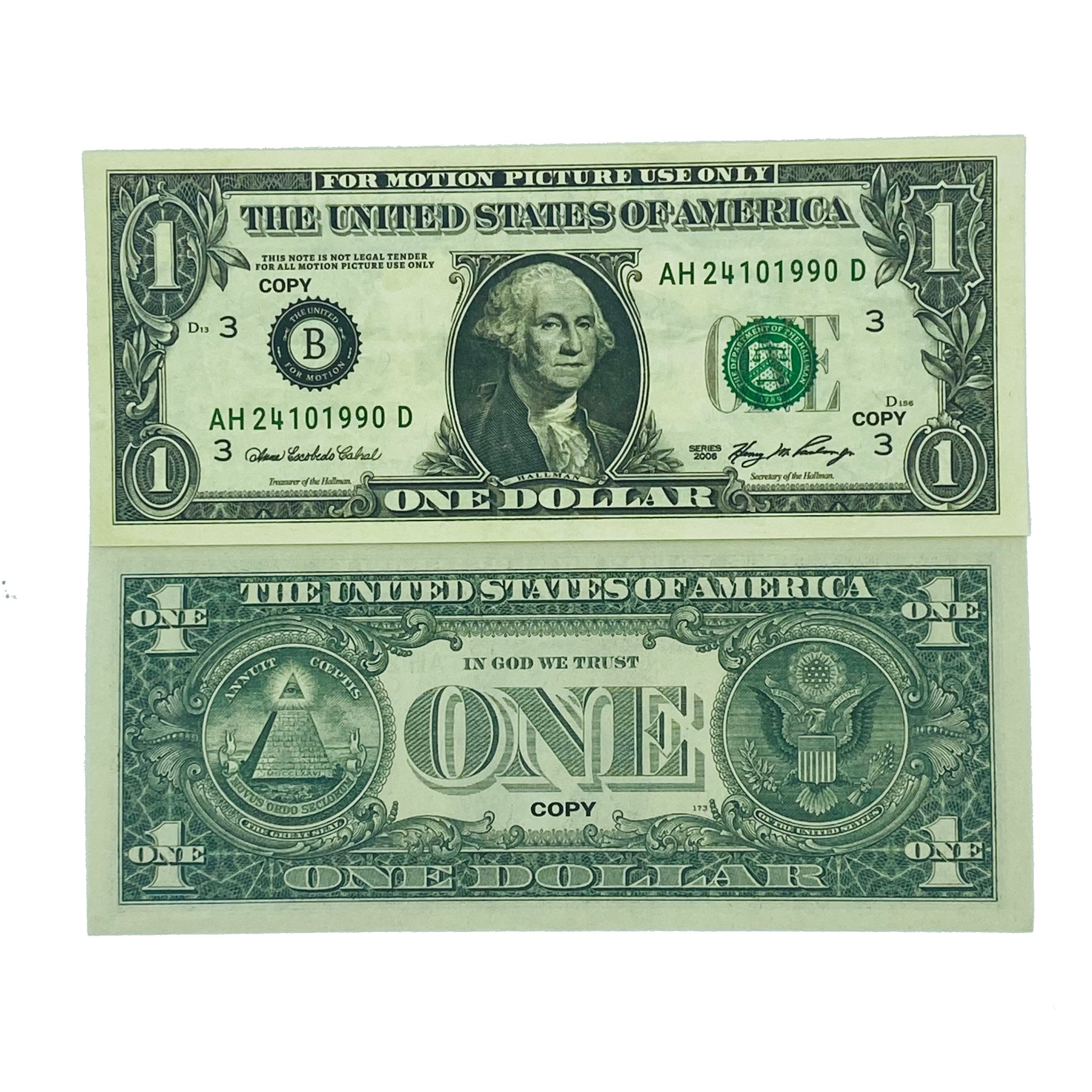 Realistic Replica Prop Money - Double Sided Full Print Fake Dollar Pla