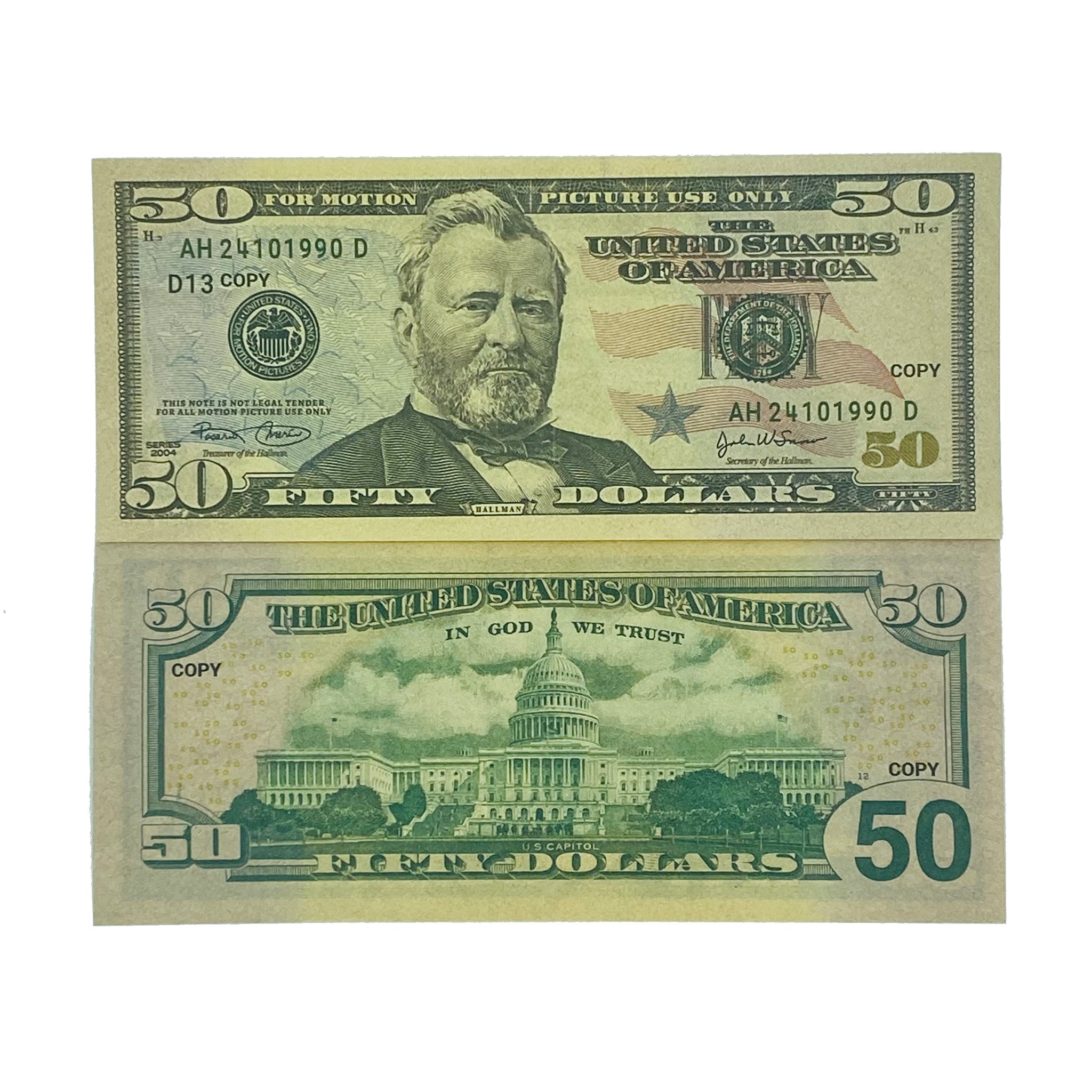 realistic replica prop money double sided full print