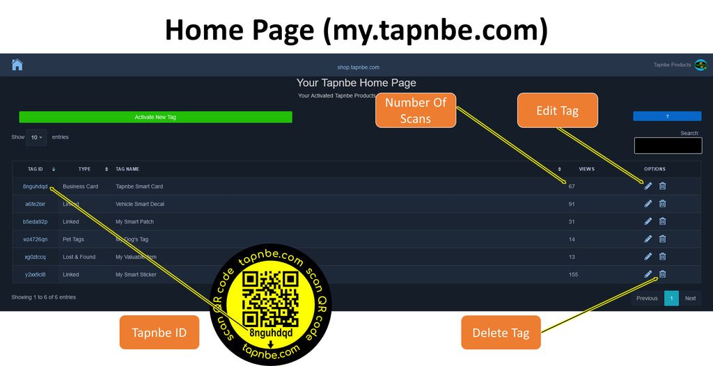 Tapnbe homepage