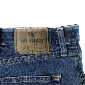 Wrangler Authentics Mens Dark Wash Straight Leg Jeans 5 Pkt Badge Meas Sz 44x28