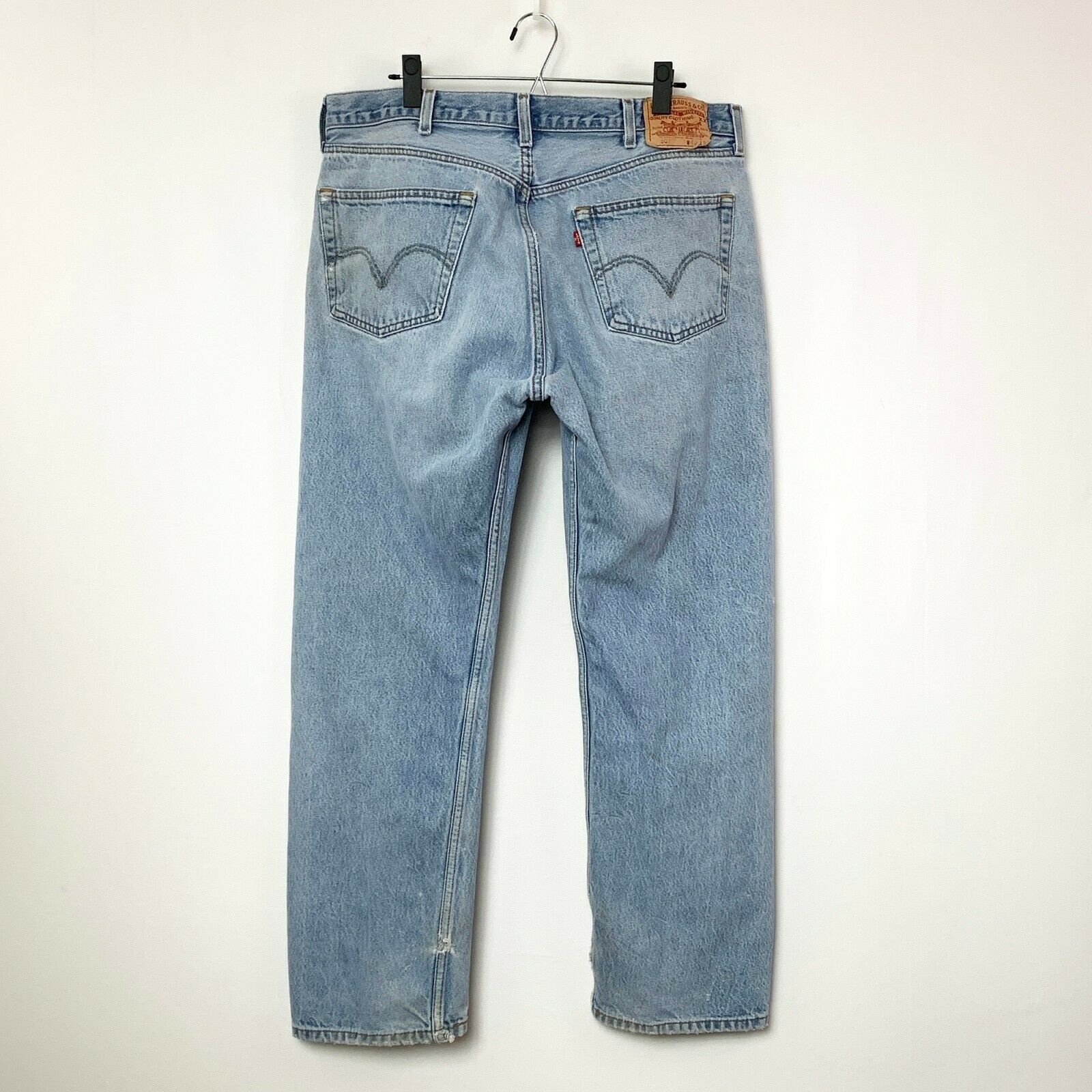 Levi's 501 XX Mens Light Wash Button Fly Jeans 5 Pkt Badge Measures Size 38x30