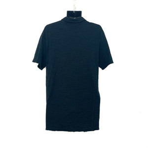 BKE Athletic Fit Mens Short Sleeve Black Heather Polo Shirt w Raw Hems Size XL