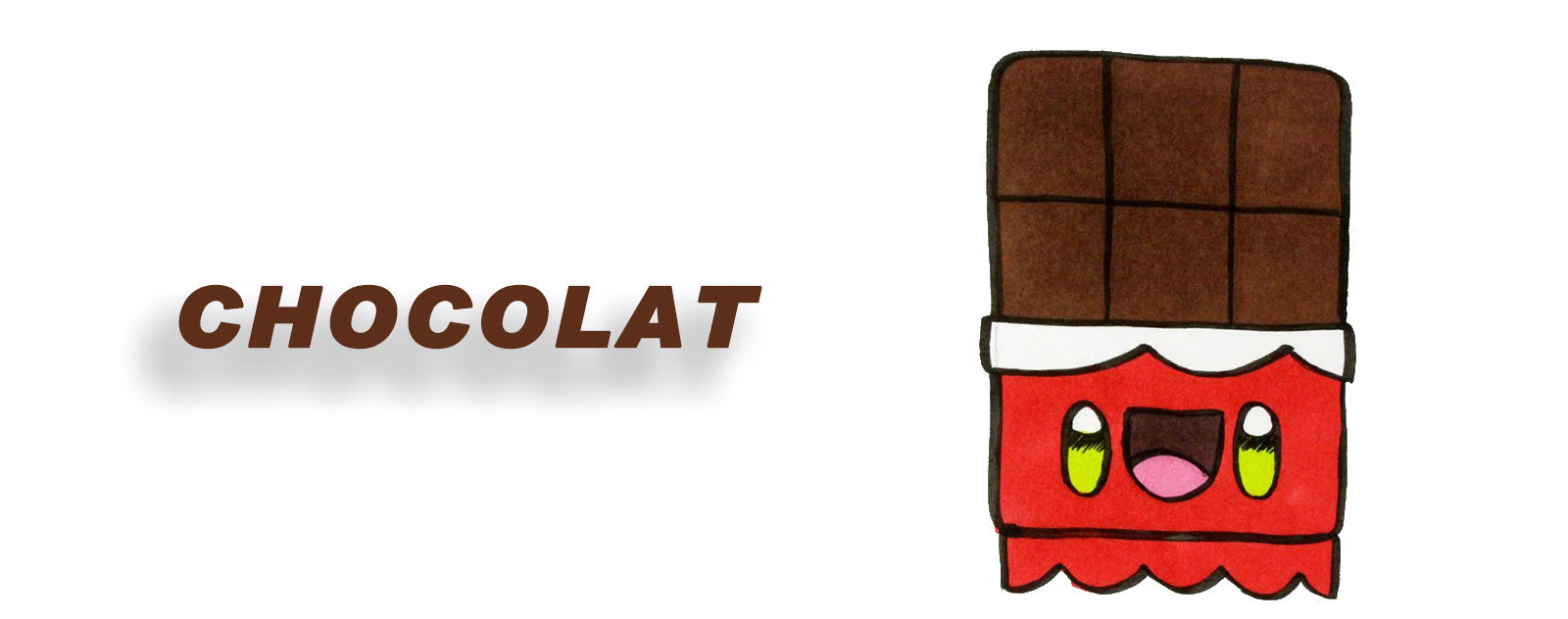 dessin kawaii nourriture tablette de chocolat