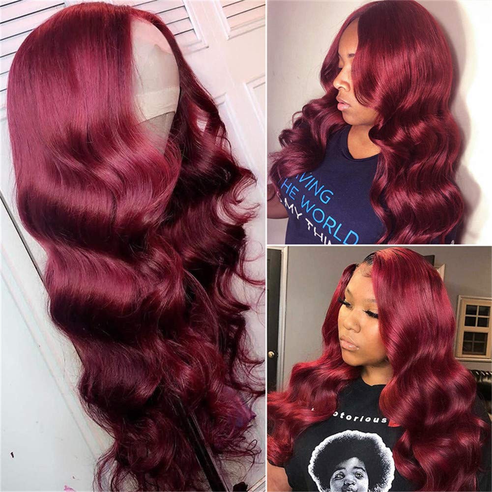 Burgundy Straight 13x6 Lace Front Human Hair Wig For Black Women Brazilian Remy Hair Labhairs® 4833