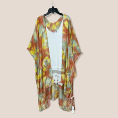 Boho Tie Die Sunrise Print Kimono