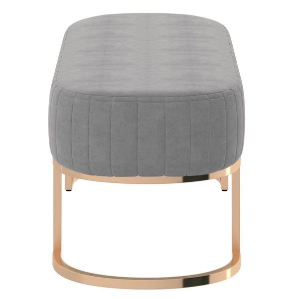 Zamora Bench in Grey with Gold Base