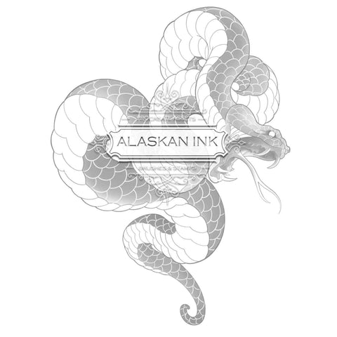 Alaskan ink Studi White Snake Logo