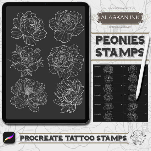 Floral Procreate Tattoo Pack for iPad by Alaskan ink studio