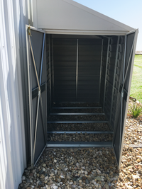 Thumbnail for Yardsaver 4 x 7 ft. Steel Storage Shed Pent Roof Eggshell